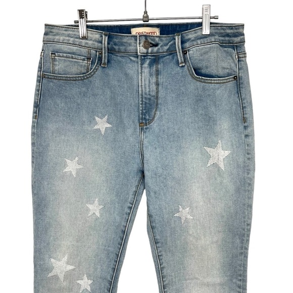 Driftwood Jackie High Rise Light Wash Star Print Straight Leg Jeans Women’s 29 - Picture 4 of 12